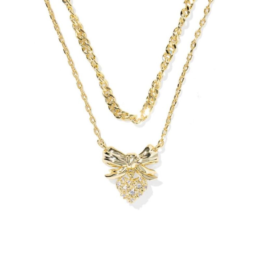 Open Box - Kendra Scott -  Bow Multi-Strand Necklace - Gold Gold